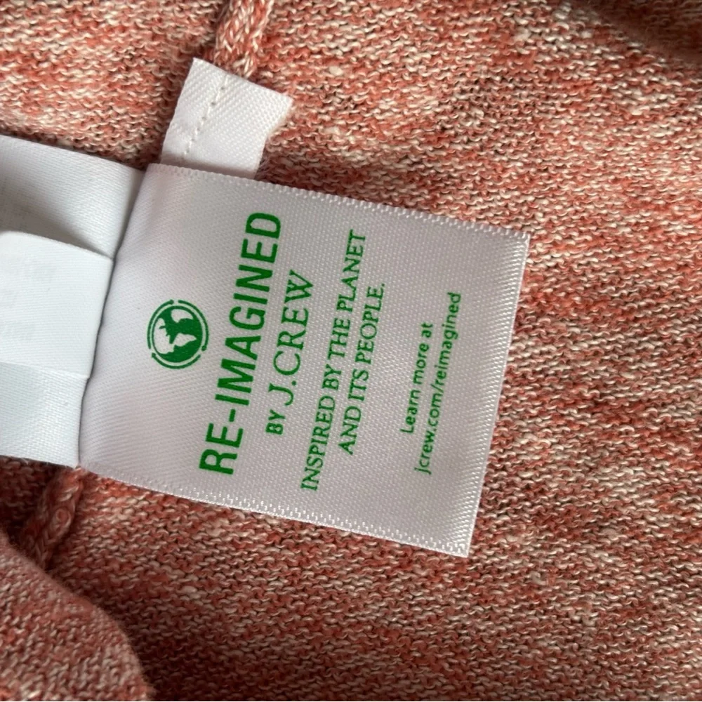 J.Crew Heathered Salmon Linen Cotton Crewneck Raglan Sweater Mens L Preppy